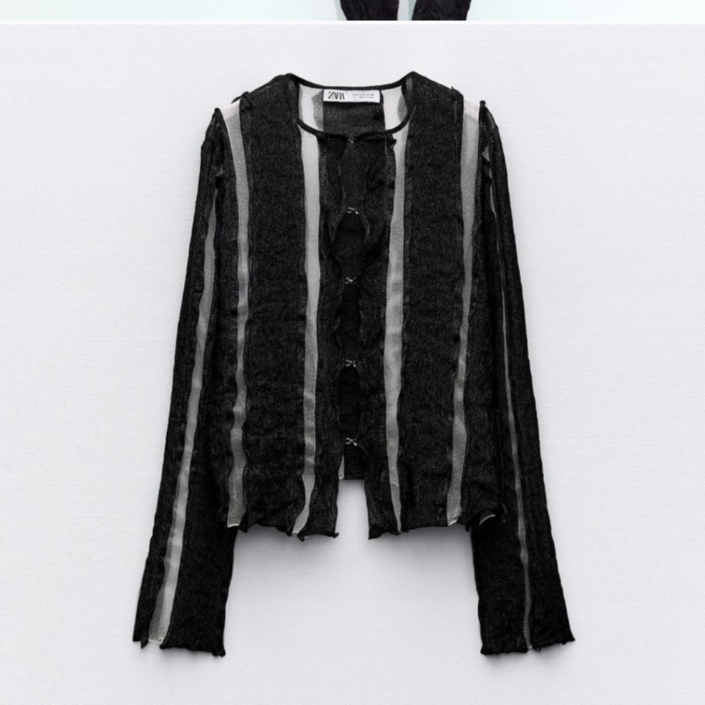 Zara Organza Knit Cardigan